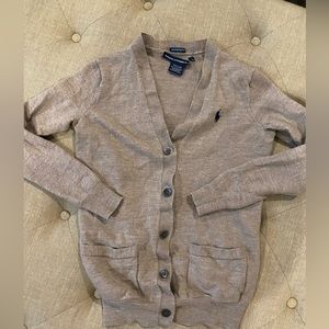 Ralph. Lauren boyfriend fit  beige merino wool cardigan.